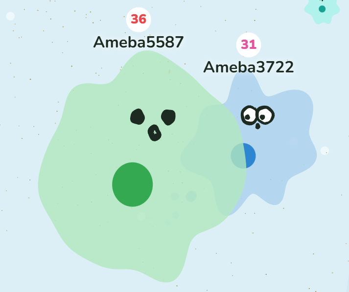 Duas amebas em luta