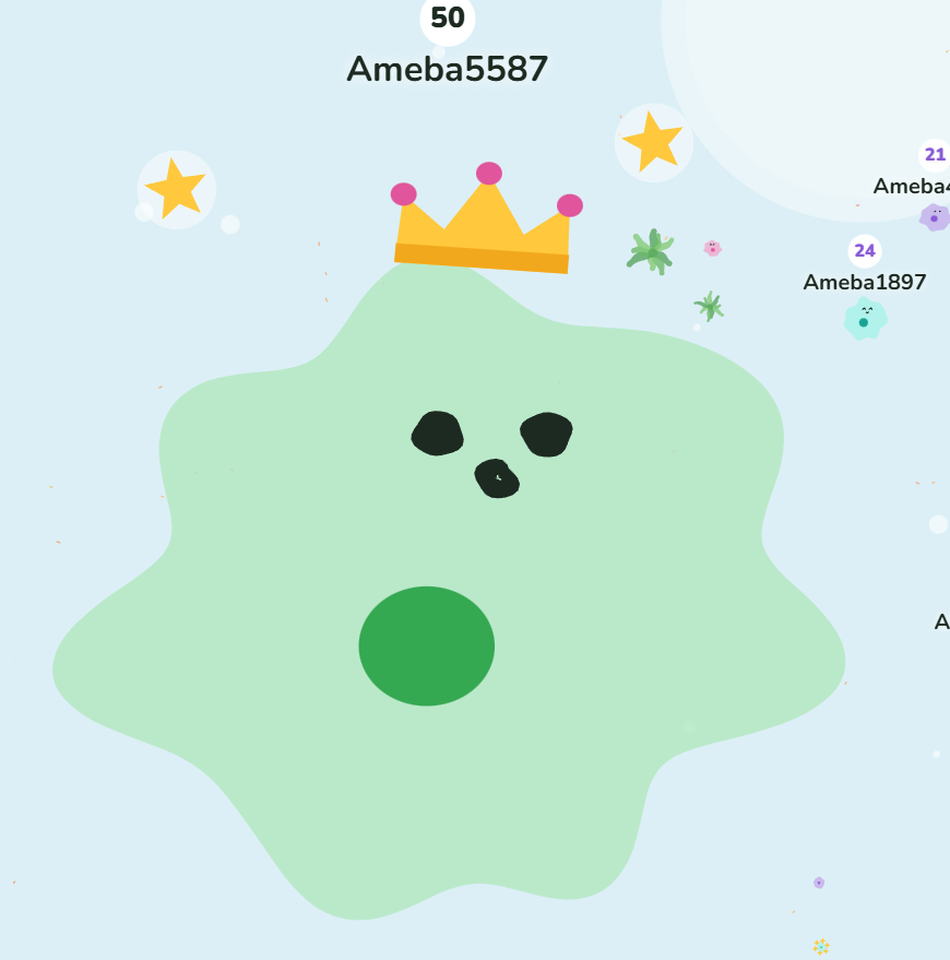 Ameba rainha com a coroa